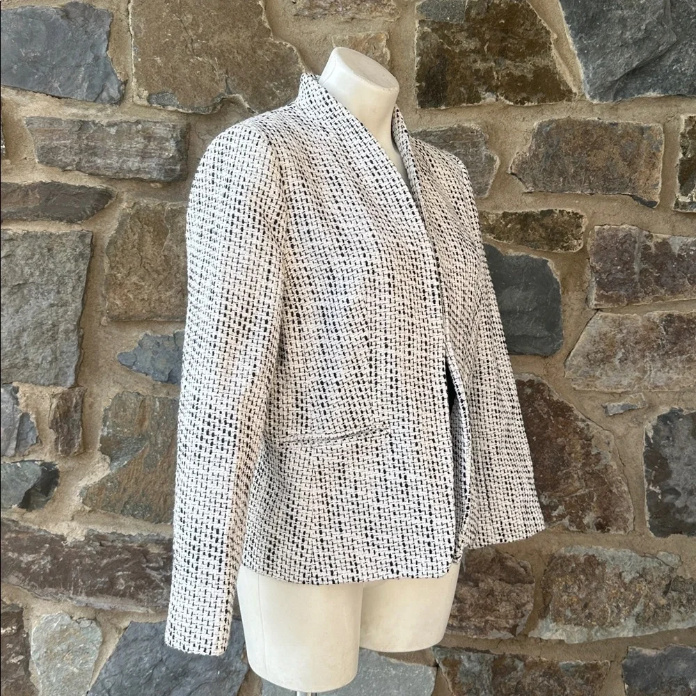 J. Crew Going-out blazer in black-and-white tweed size Large